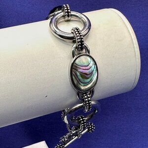 Lia Sophia Abalone & Faceted Glass Bead & Open Ring Bracelet